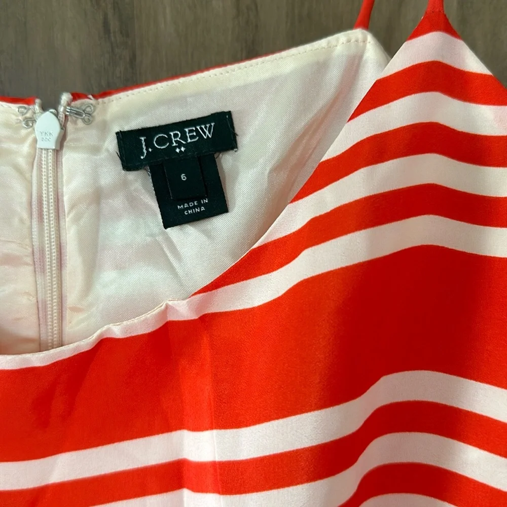 J. Crew Orange and White Dress